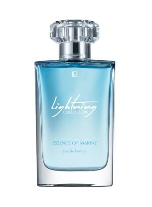 Flacon du parfum LR Lightning Collection Essence of Marine Eau de Parfum, design bleu rafraîchissant