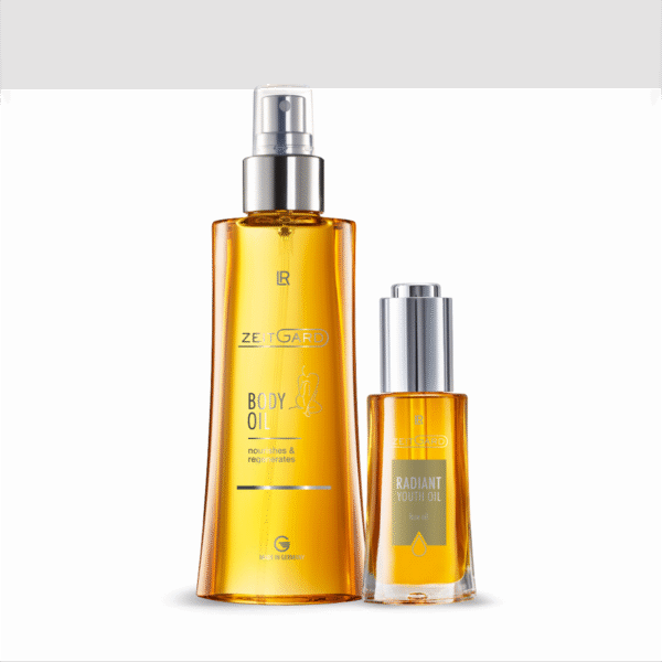 Set Golden Glow LR ZEITGARD avec sérum visage Radiant Youth et huile corps