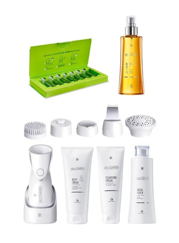 Set LR ZEITGARD Pro Complet Summer avec appareil, ampoules Skin Fluid et huile pour le corps LR